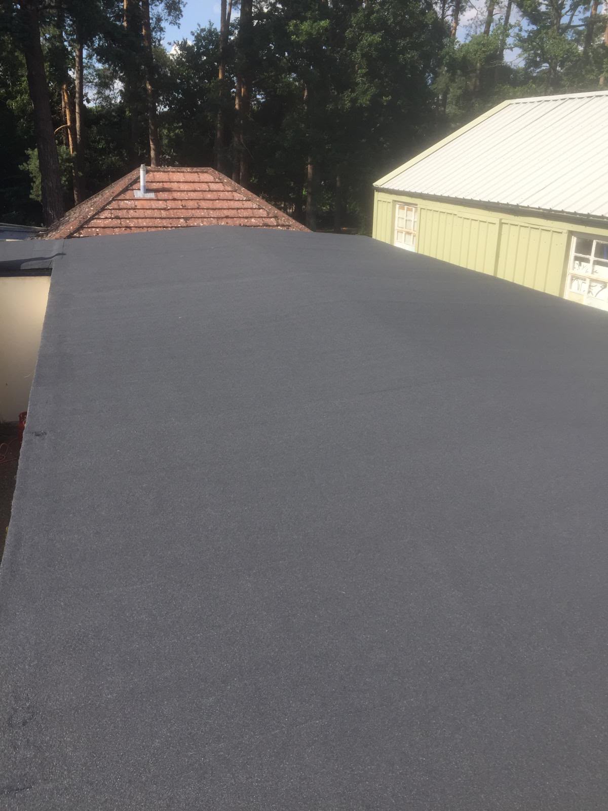Brand new torch-on felt flat roof, fully sealed and finished