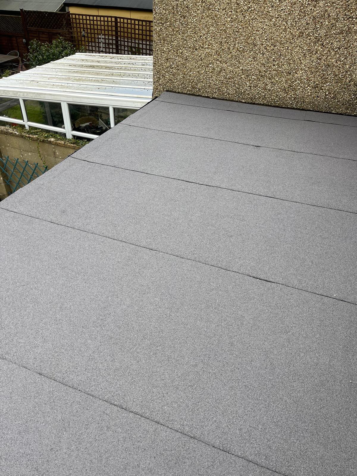 Mineral felt flat roof on a rear extension