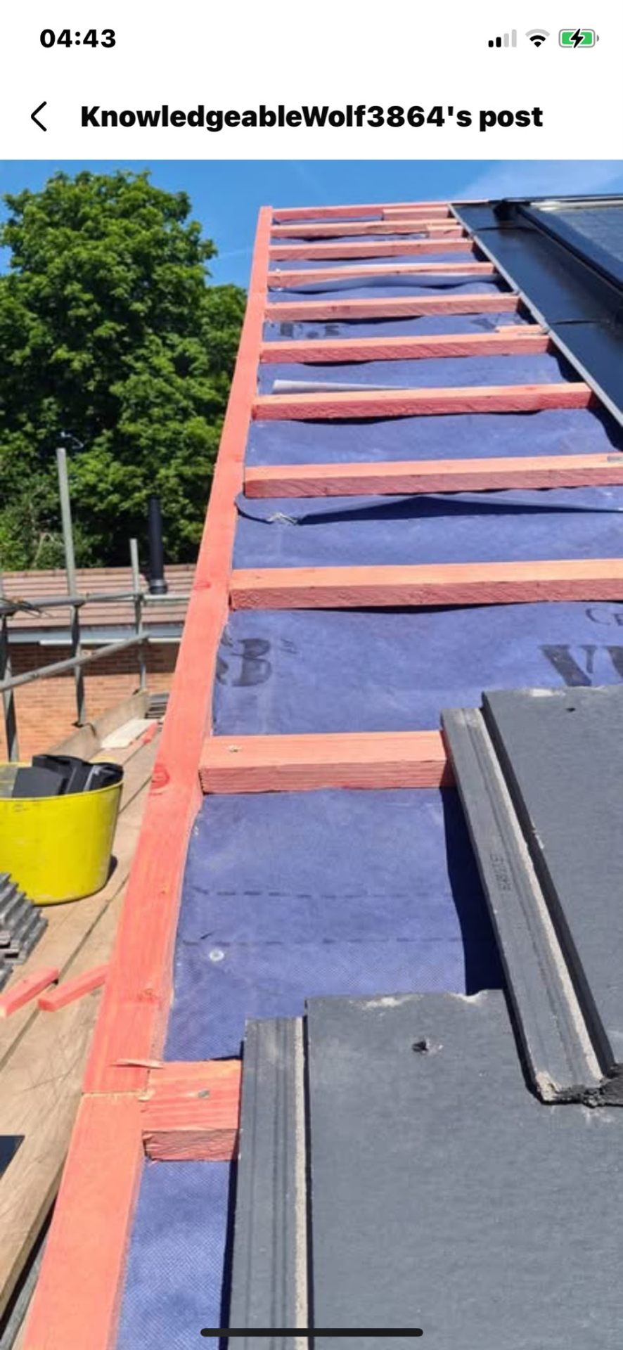 Breathable roof membrane fitted over rafters during a Wiltshire re-roof