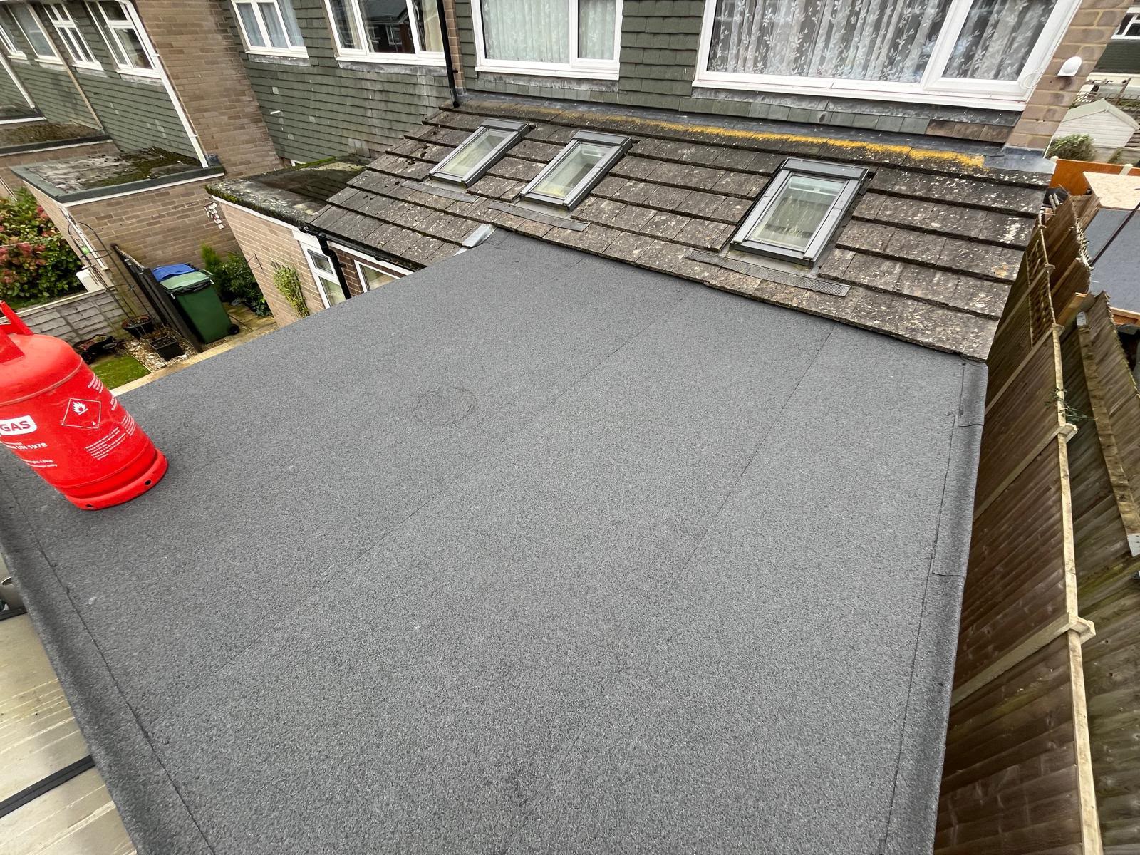 Completed flat roof with clean edge detail